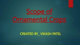 Scope of
Ornamental Crops
CREATED BY_ VIKASH PATEL
 