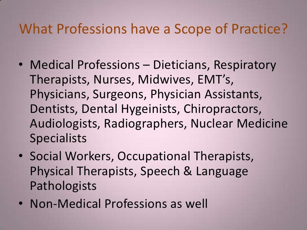 Scope of practice