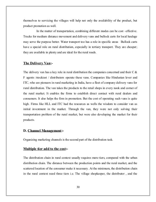 Scope Of Rural Marketing In Fmcg Industries Scope Of Rural Marketing In Fmcg Industries