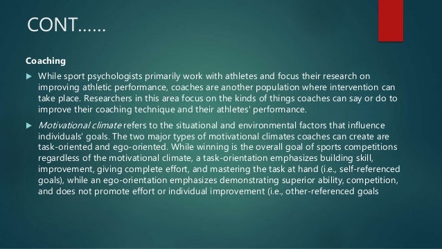 Scope Of Sport Psychology