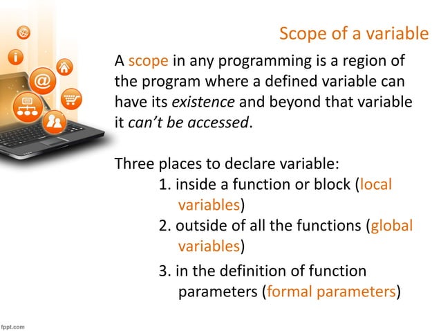 SPL 9 | Scope of Variables in C | PPT
