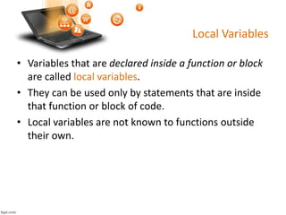SPL 9 | Scope of Variables in C | PPT