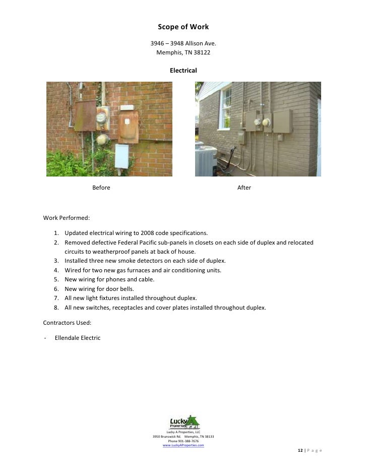 Scope Of Work Allison Ave