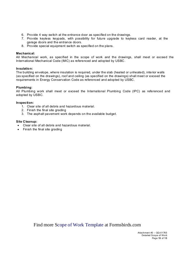 scope of work template