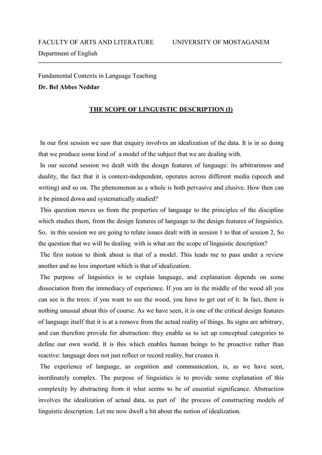 Scopes of linguistic description 1 PDF
