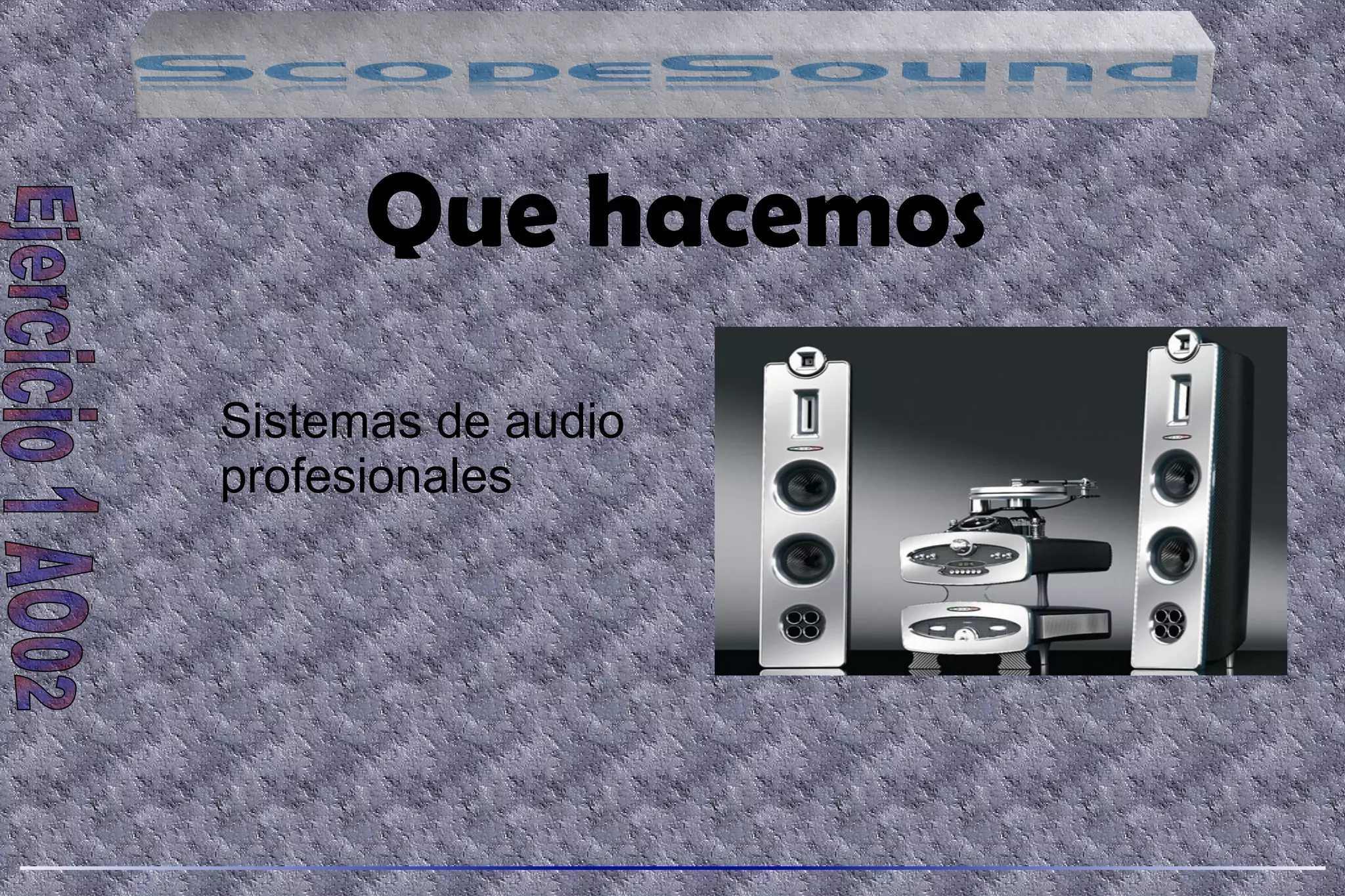 Que hacemos
Sistemas de audio
profesionales