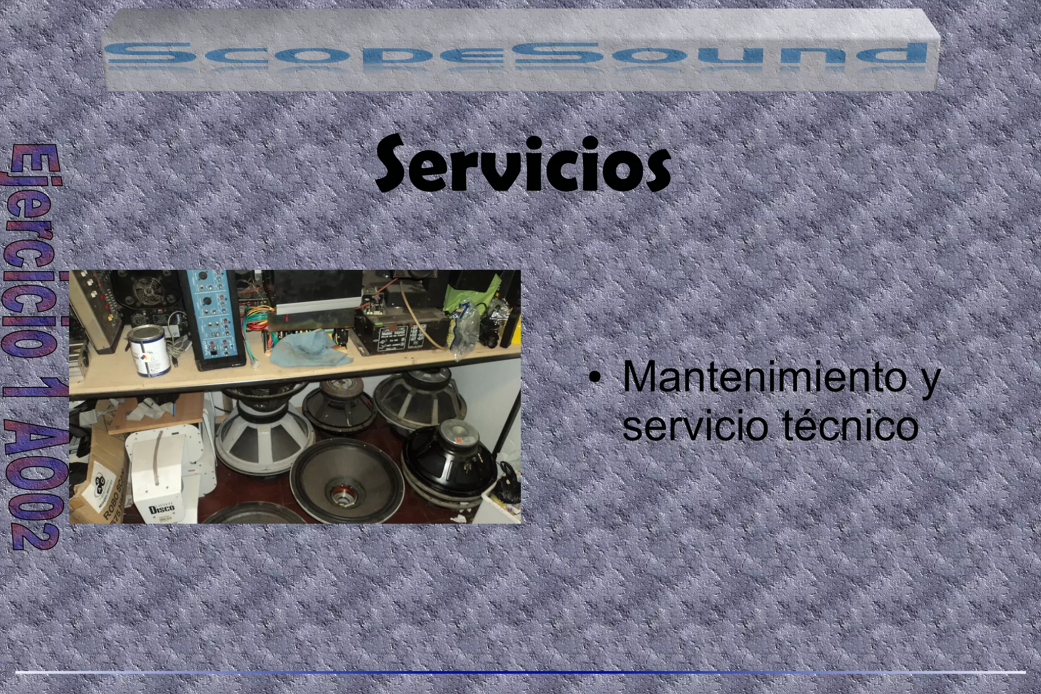 Servicios
● Mantenimiento y
servicio técnico