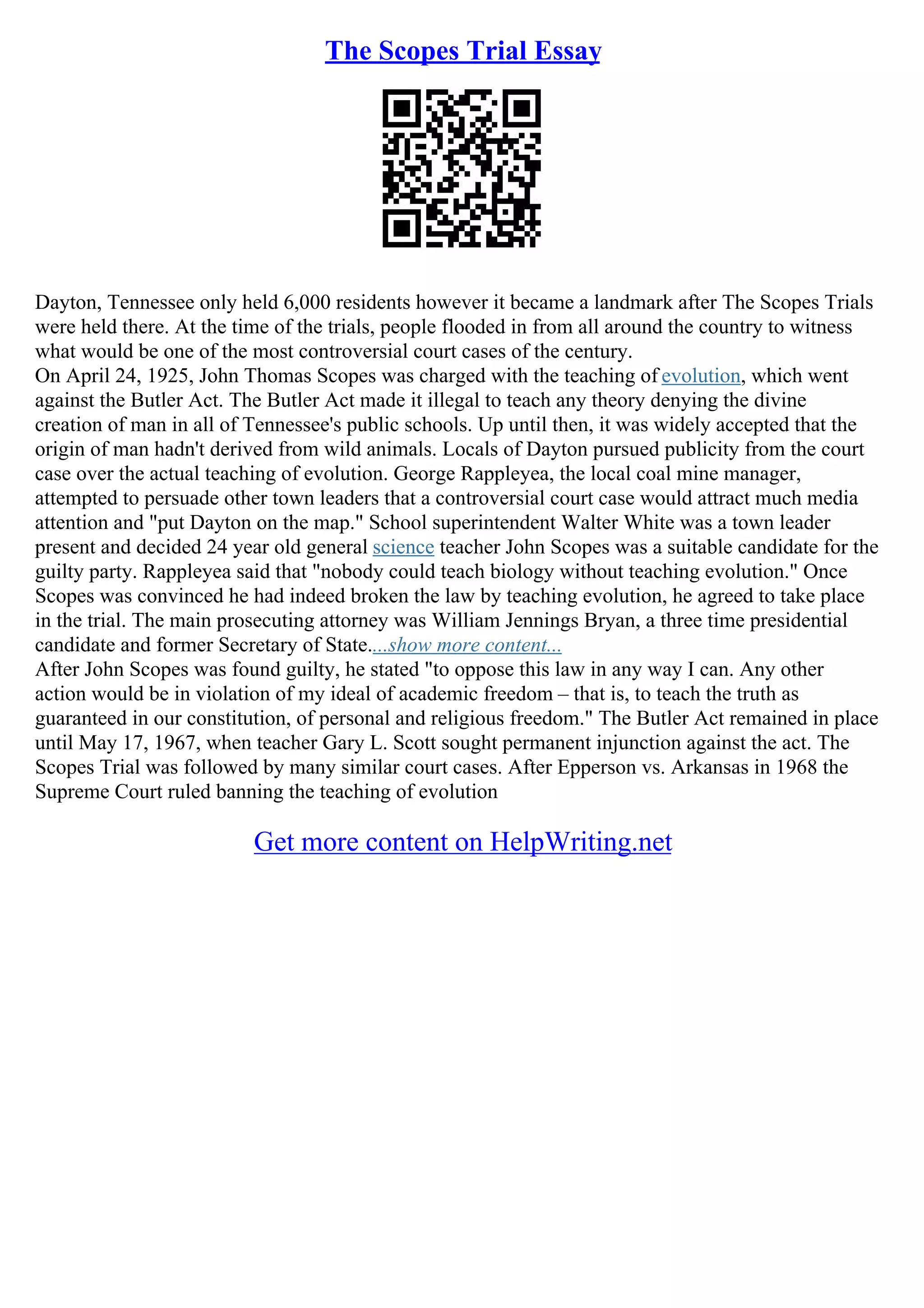 Scopes Trial Essay PDF