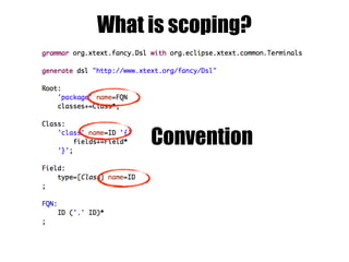What is scoping?
Convention
 