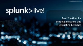 Copyright © 2015 Splunk Inc.
Best Practices for
Scoping Infections and
Disrupting Breaches
 