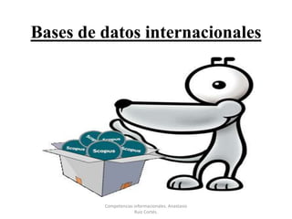 Bases de datos internacionales

Competencias informacionales. Anastasio
Ruiz Cortés.

 