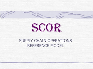 SCOR SUPPLY CHAIN OPERATIONS REFERENCE MODEL 