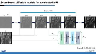 Score-based diffusion models for accelerated MRI
Chung & Ye. MeDIA 2022
7 / 45
 