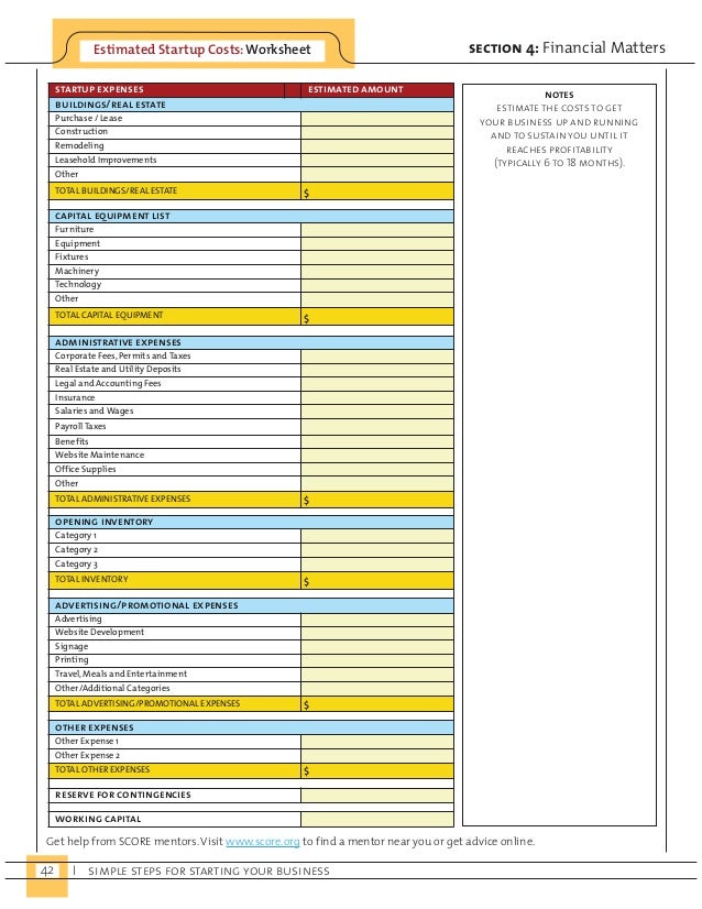 starting a business in bucks county beginners guide of tips business startup cost worksheet