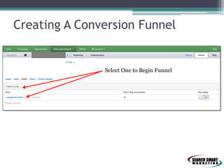 Creating A Conversion Funnel
Select One to Begin Funnel
 