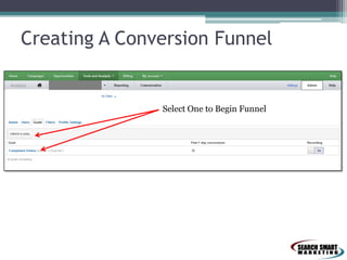 Creating A Conversion Funnel

Select One to Begin Funnel

 
