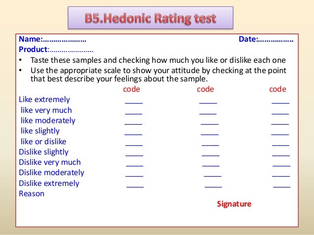 Sensory Evaluation Of Food Products
