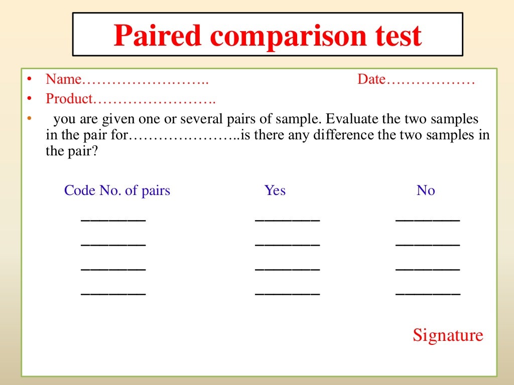 Sensory evaluation of food products