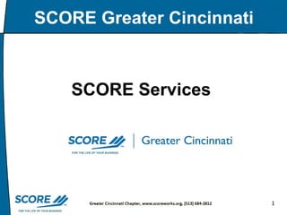 SCORE Greater Cincinnati  SCORE Services 