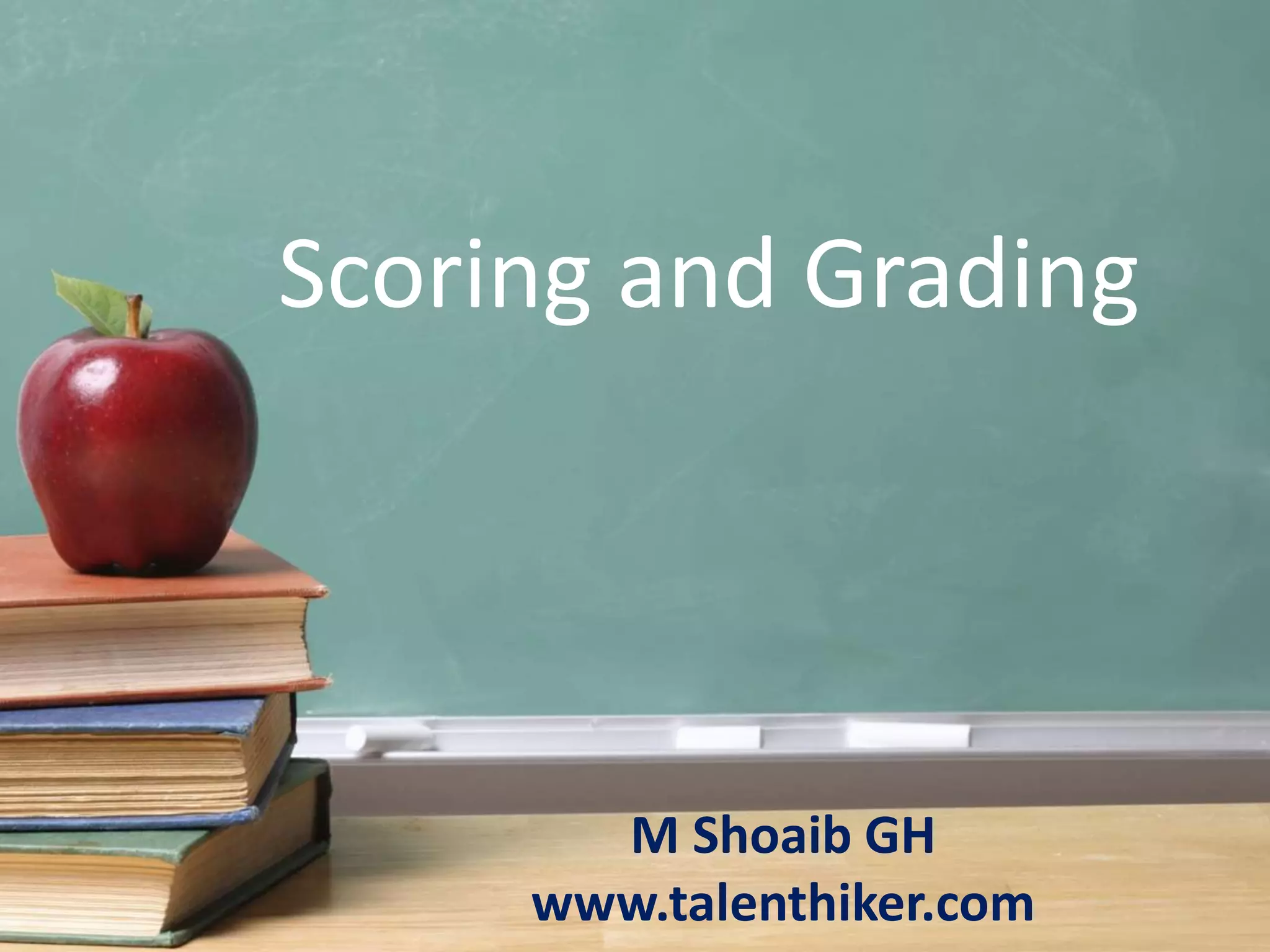 Scoring and Grading
M Shoaib GH
www.talenthiker.com
 