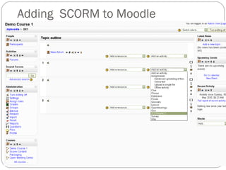 Scorm Moodle Example Moodle support for SCORM | PPT