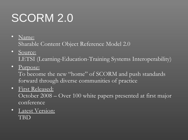 SCORM, AICC, And Points Beyond | PPT