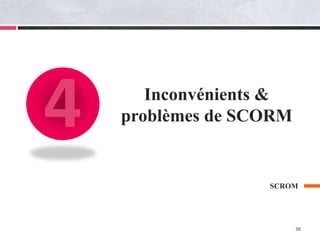 Inconvénients &
problèmes de SCORM
SCROM
38
4
 