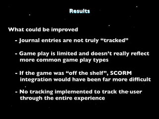 Implementing SCORM in Serious Games