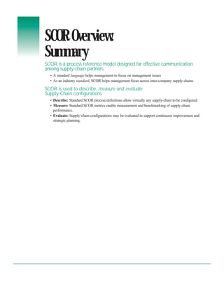 Scor model | PDF
