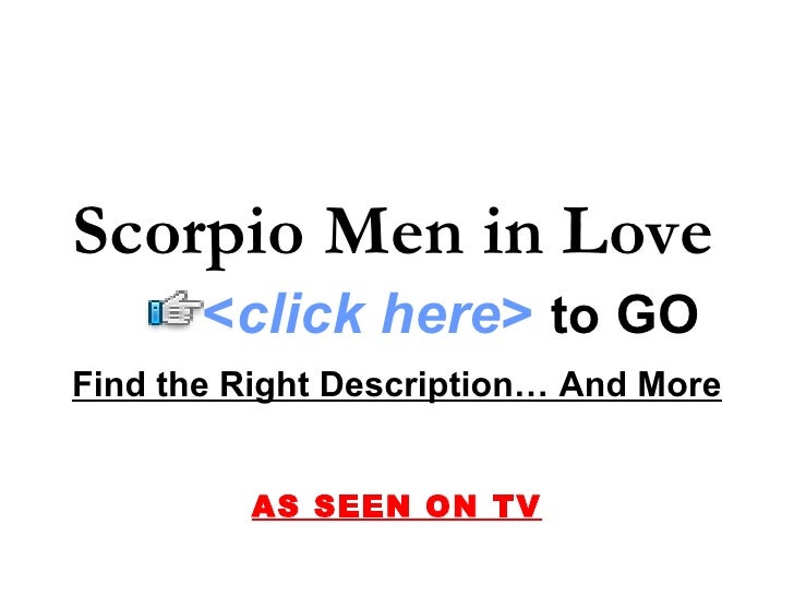 Scorpio Men in Love