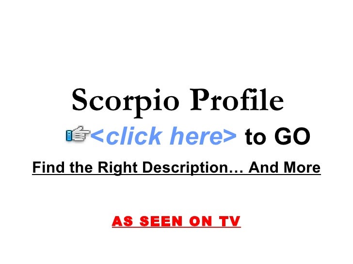 scorpio profile scorpio profile