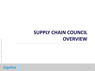 © 2011 Copyright iCognitive Pte. Ltd. All rights reserved




                                                      SUPPLY CHAIN COUNCIL
                                                                 OVERVIEW




2
 