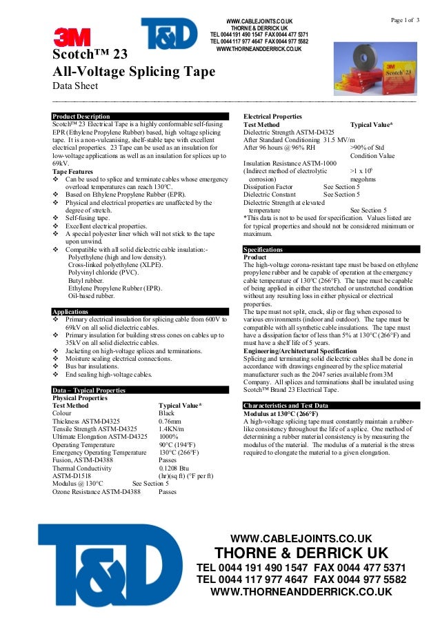 3M Scotch 23 AllVoltage Splicing Electrical Tape 3M Self Amalgamat…