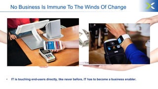• IT is touching end-users directly, like never before, IT has to become a business enabler.
No Business Is Immune To The Winds Of Change
 