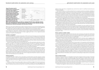 18 Health Research Forum Occasional Reports: No 3
I Scotland’s health deficit: An explanation and a plan
Health Research Forum Occasional Reports: No 3 19
adhesion of brain cells known as oligodendrocytes such that when vitamin D is insufficient the brain does not
develop normally[148].
Over the last five years or so evidence linking MS with sun exposure has become increasingly compelling. In
Australia, where most people in all parts of the country have a similar English/Scots/Irish ancestry, the prevalence
of MS (standardised by age) is six fold greater in temperate Tasmania than it is in tropical Queensland and the preva-
lence of MS is correlated with levels of ultra violet radiation [149]. Further support for the idea that sun exposure
in childhood is important for prevention of MS come from studies in Tasmania which have found that two to three
hours of exposure to sun per week is associated with a 60% reduction in risk. This association has been confirmed
by estimation of lifetime exposure to the sun based on solar damage to skin of the hand [149].
Further evidence suggesting the benefits of sunlight in preventing MS and in ameliorating the disease come from
studies of migration. Adult migrants from the UK to a sunny climate such as that of South Africa or Australia reduce
their risk of developing MS [144]. Immigrants to the UK from the Indian subcontinent, Africa and the Caribbean rarely
develop MS, but their children have a high prevalence of MS comparable to that of the general population of the
UK, suggesting that insufficient exposure to the sun in first 20 to 30 years of life increases risk of MS [150]. While British
and Irish migrants to Queensland (northern Australia, latitude 120-280 south) which has a sub-tropical climate have
a remarkable 75% reduction in their risk of developing MS.
However, the reduction in risk of MS was less for those who migrated to the more southerly and less sunny
provinces of Australia reaching zero for those who migrated to Hobart in Tasmania (latitude 420 south) [151, 152]. Those
who migrated to Australia before 15 years of age were no less likely to develop MS than those who migrated at a
later age leading Dr S R Hammond of the University of Sydney to conclude: “These findings suggest that the risk from
environmental factors in multiple sclerosis may operate over a period of many years and not only in childhood and
early adult life.” [152]
MS less common in outdoor workers
In the UK, MS is less frequent in people who have skin cancer. Since sun exposure is the major factor determining
skin cancer this suggests that exposure to the sun in the UK protects against MS [144, 149]. MS is also less common
in outdoor workers who obviously obtain greater than average exposure to the sun, suggesting again that risk of the
disease may probably be reduced by sun exposure in adult life [153].
Symptoms of multiple sclerosis often have a seasonal pattern which is consistent with the suggestion that
vitamin D plays a part in occurrence of the disease. Multiple sclerosis develops intermittently with periods of
progressive improvement followed by relapses. Some studies have found that relapses are more likely to occur in
spring when levels of vitamin D are lowest [154].
A correlation has also been found between levels of serum vitamin D in the population and the development
of lesions in the brains of MS patients detected by imaging [155]. Other more recent work has shown that relapses
occur in individual patients when levels of vitamin D are low and parathyroid hormone (which is regulated by the
vitamin D level) is high [156]. Furthermore studies on very large numbers of people have shown that those born in
late spring or early summer when vitamin D levels are low are at greater risk of developing multiple sclerosis [133].
All these observations taken together provide compelling evidence that multiple sclerosis is caused by insuffi-
cient sunlight and/or vitamin D. This is the view that world experts are arriving at having spent long years eliminating
other possible explanations. For example, George Ebers, professor of clinical neurology at Oxford University, says
that it seems increasingly probable that sunlight or vitamin D is a major environmental risk factor for multiple
sclerosis [157]. Regrettably the highly learned SACN committee has not taken this view because they did not have
time to make a full review of the evidence, which is essential if an understanding of multiple sclerosis is to be achieved
[158].
Trials of vitamin D for MS
Observations of seasonal influences on MS together with the results of migration studies encourage us to hope that
increased sun exposure or vitamin D supplements might reduce exacerbations of multiple sclerosis. One large
observational study, Nurses Health Study I and II (NHANES), supports this suggestion. Nurses who took a multivi-
tamin supplying an average of about 400 IU vitamin D per day had a 40% reduced risk of developing multiple
sclerosis compared with those who had never used a multi-vitamin. Taken in conjunction with everything else we
know, the simplest explanation is that the observed benefit was derived from vitamin D. However it is possible that
the benefit came from another vitamin in the multi-vitamin mixture [159].
In another trial, magnesium, calcium and cod liver oil supplying 5000 IUs of vitamin D per day were found to
difficult, but in the Lothian and Border areas incidence is between 10 and 12 new cases of MS per 100,000 people per
year, the highest incidence rate ever reported anywhere. The higher prevalence of the disease on Tayside suggests that
the incidence there could be even higher than in Lothian and Borders but it has not yet been measured.
The high levels of MS in the Celtic fringe (Scotland and Ireland) compared with England have led to suggestions
that the disease has a large genetic component. However studies of identical twins with MS have found that in
70-90% of identical pairs only one twin has the disease, suggesting that there is in fact a large environmental
component in causation of the disease [133].
Sunshine or moonshine?
The north/south difference in incidence and prevalence of MS in the UK is part of a larger picture showing that MS
varies similarly along a latitude gradient in North America, Australia and Europe. This link between climate and MS
prevalence was studied in detail in the 1960s by Sir Donald Acheson, the former UK chief medical officer and
author of the 1998 Acheson report on inequalities in health [144]. Acheson was able to show that the climatic
factor that best explained the distribution of MS was sunshine, especially winter sunshine. He found that the more
sunshine there was in a region the less MS there appeared to be.
However Sir Donald’s ideas were some 40 years before their time. After presenting his observations at a public
meeting in the 1960s, Dr F M R Walshe, the distinguished physician and author of a textbook, Diseases of the
Nervous System, said to him: “Sunshine? More likely to be moonshine my boy.” Sir Donald’s evidence was ignored.
It was too difficult to comprehend when other parts of the scientific jigsaw were not yet in place. So a generation
of scientists pursued more fashionable explanations based on virus infection and genetics.
Measles virus, canine distemper, Epstein-Barr virus and other infections have all been suggested as causes of
multiple sclerosis. However intensive investigation over many years has failed to establish the infection hypothe-
sis of MS. Spouses of people with MS are at no greater risk of developing the disease than anyone else, and
children in families that adopted a child who developed MS are no more at risk of MS than someone in the
general population [133, 145]. This suggests that infectious disease cannot be a necessary and sufficient cause of MS.
While it remains possible that infection plays a part in MS it no longer seems likely that it could be a crucial factor
without which the disease will not occur [146, 147].
Unifying hypothesis
In November 2004, after a lifetime’s work on the disease, Sir Donald Acheson and others proposed a unifying
hypothesis at a meeting in London. They suggested that insufficient vitamin D, resulting from inadequate exposure
to ultra-violet light, combined with infection are the basic cause of MS. In this proposed scenario infection in a
person with a low level of vitamin D triggers an autoimmune reaction attacking the nervous system and initiating
MS [144].
However, according to this new theory, infection alone is not sufficient to trigger MS. The immune system must
be in disorder as a result of vitamin D insufficiency for the disease to develop. It has also been suggested that
vitamin D insufficiency alone may be the cause of MS. Vitamin D may be essential for normal differentiation and
Scotland’s health deficit: An explanation and a plan I
Figure 8: Prevalence rates for
multiple sclerosis in Scotland are up
to twice the rates in England - a
comparison of the crude prevalence
rates in the most recent studies in
Scotland, England and Wales. (From
Rothwell and Charlton [133]. Where
available the figures quoted are
based on the Poser category
probable and definite cases. For
those studies in which these data are
unavailable (marked with *) the
figures are based on Allison and
Millar criteria, excluding possible cases. References: Shetlands 1974 [137], Orkneys 1983 [136], Aberdeen
[135], Lothian 1995 [133], Borders 1995 [133], Rochdale 1988 [138], South east Wales 1988 [139], Cambridge
1990 [140], Sutton 1985 [141], Southampton 1987 [142], Sussex 1991 [143].)
 