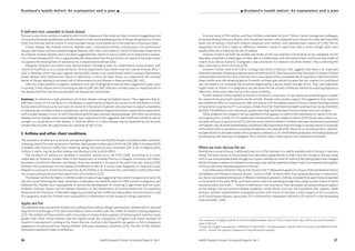 26 health Research Forum Occasional Reports: No 3 Health Research Forum Occasional Reports: No 3 27
I Scotland’s health deficit: An explanation and a plan
D-deficient mice vulnerable to bowel disease
Psoriasis is also more common in patients with Crohn’s disease and their relatives than in controls suggesting a link
of some kind between proliferation and inflammation of skin and disordered growth of the gut lining found in Crohn’s
[259]. This link may well be vitamin D which has been shown to be beneficial in the treatment of psoriasis [260].
Crohn’s disease, like multiple sclerosis, diabetes type 1, rheumatoid arthritis, and psoriasis is an autoimmune
disease, and shares common epidemiological features with them. Low levels of vitamin D have been observed to
be a feature of these diseases and it has been suggested that vitamin D status is likely to be important in preven-
tion of these diseases [121]. This is supported by the observation that the active form of vitamin D has been shown
to suppress the development of autoimmunity in experimental animals [261].
Margerita Cantorna and others have demonstrated a biological basis for inflammatory bowel disease with
vitamin D insufficiency as a crucial risk factor. Animal experiments have shown how low vitamin D levels allow T
cells to develop which may react against normal body tissues in an autoimmune fashion causing inflammatory
bowel disease [120]. Furthermore vitamin D deficiency in mice has been shown to compromise the mucosal
barrier of the gut leading to increased risk of inflammatory bowel disease in these animals [262, 263].
Infection, improvements in hygiene, antibiotics and use of refrigerators have all been suggested to play a part
in causing Crohn’s disease and its increasing incidence [249, 264, 265]. Infection certainly plays an important part in
the disease itself but may be acquired after the disease has commenced.
Summary: Scotland has a high prevalence of Crohn’s disease, among the highest known. The suggestion that in-
sufficient vitamin D is a risk factor for the disease is supported by evidence of a north/south distribution in both
Europe and north America, by low levels of vitamin D in the serum of patients who also have increased vulnerability
to osteoporosis, multiple sclerosis, and psoriasis, and by a plausible biological mechanism supported by experiments
with a model disease in mice. As with rheumatoid arthritis (see summary above) analogy with other autoimmune
diseases such as multiple sclerosis and diabetes type 1 adds force to the suggestion that insufficient vitamin D and/or
sunlight is a causal factor in the disease. A “Scottish effect” in Crohn’s disease may be explained by the Scottish
climate that provides less opportunity for exposure of skin to sun.
3. Asthma and other chest conditions
The prevalence of asthma in Scotland is among the highest in the world [266]. People in Scotland suffer more from
wheezing, one of the main symptoms of asthma, than people in other parts of the UK [267, 268]. In Scotland 36.9%
of people were found to suffer from wheezing during the previous year compared with 32.3% in England [267].
Asthma, it seems, may be another disease contributing to the Scottish effect.
The incidence of asthma has doubled in industrial nations since the 1970s [269]. According to a survey
undertaken by Professor Graham Watt of the Department of General Practice in Glasgow University and others,
prevalence of asthma in Renfrew and Paisley more than doubled in 20 years at the end of the last century [270].
Asthma is the commonest chronic disease of childhood in the UK. It occurs most frequently in cities and is least
frequent in rural parts of third world countries. Rural children in Scotland are less vulnerable to asthma than their
city cousins perhaps because they spend more time outdoors [271].
The disease commonly begins in children under six years of age suggesting that events in pregnancy or early life
may be crucial. Following this lead, researchers in Aberdeen recorded the diets of 2,000 women in pregnancy and
followed the children born subsequently to record the development of wheezing at ages three and five years.
Professor Anthony Seaton and Dr Graham Devereux of the Department of Environmental and Occupational
Medicine at the University of Aberdeen began by postulating that insufficient antioxidant vitamins (vitamin C and
E) in pregnancy made the children more susceptible to inflammation of the airways by allergic substances.
Apples and fish
The Aberdeen team found that children who suffered from asthma, allergic sensitisation, wheeze and/or reduced
lung function at the age of five were more likely to have a mother with low intake of vitamin E during pregnancy
[272]. The children of these mothers with a low intake of vitamin E had symptoms of wheezing that were four times
greater than those whose mothers had the highest intake (by comparison of highest and lowest quintiles of
vitamin E consumption). Looking at the foods they ate, mothers who frequently ate apples or fish in pregnancy
appeared to be protected from having children with poor respiratory symptoms [273]. The diet of the children
themselves seemed to make no difference.
Scotland’s health deficit: An explanation and a plan I
A similar study of 1194 mothers and their children undertaken by Scott T Weiss, Carlos Camargo and colleagues
at Harvard Medical School in Boston, USA, found that mothers who obtained most vitamin D in their diet had a 40%
lower risk of having a child with wheeze compared with mothers who obtained least vitamin D* [274]. The US
researchers found that it made no difference whether vitamin D came from diet or from sunlight. Both were
equally effective in reducing the risk of wheeze.
Vitamins D and E are both fat-soluble and intake of the two vitamins in food tends to be correlated. So the
Aberdeen researchers looked again at their data in collaboration with the Harvard team and found that intake of
vitamin D, as well as vitamin E, in pregnancy was a risk factor for wheeze in Scottish children. Thus confirming the
basic observation of the US study [275].
However, further work from Carlos Camargo and others in Boston, USA, suggests that there is an important
distinction between wheezing symptoms and true asthma [275.1]. They have shown that low levels of vitamin D found
in blood taken at birth from the umbilical cord is associated with an increased risk of respiratory infections before
three months and with wheezing later at 15 months, at three years and at five years. But low vitamin D in cord blood
was not linked to an increased risk of asthma diagnosed by a doctor before the age of five. They concluded that
higher levels of vitamin D in pregnancy may decrease the risk of early childhood wheeze by reducing respiratory
infections, while some other factor is the cause of asthma.
Further research will be needed to find out if vitamin E is important. It may simply be carried along as a marker
for vitamin D because both vitamins are fat-soluble. Already other studies support the suggestion that vitamin D
has a beneficial effect on lung function. Men and women with the highest vitamin D levels in serum have been found
to have better lung function** in an analysis of data from the Third National Health and Nutrition Survey (NHANES
III) [276]. The difference was substantial, greater than that found between former smokers and non-smokers.
Other evidence from research not yet published in full appears to confirm the importance of vitamin D for nor-
mal lung function. A study of 2,112 adolescents has found that a low intake of vitamin D (157 IUs per day or less) is as-
sociated with poor lung function [277], and low serum vitamin D levels in children have been found to be associated
with greater risks of severe exacerbations of asthma [278]. Experiments have also begun in giving vitamin D to people
withasthmawhichisresistanttoconventionaltreatmentwithsteroids[279].VitaminDoritshormoneform,calcitriol,
hasbeenshowntostimulatecertaincellstoproduceasubstance,IL-10,whichinhibitsproductionofirritatingsubstances
(cytokines) by cells that react to allergens. This is the first step in what may be a new treatment for asthma.
Where sea mists obscure the sun
Aberdonians, as we all know, traditionally eat a lot of fish because it is readily available and in the past it was also
cheap. The extra vitamin D this provided must have been a great benefit to them since the climate on the east coast
with its sea mists provides barely enough sun to give a satisfactory level of vitamin D. But eating habits have changed
and the increase in asthma in Scotland in recent years may well be explained, at least in part, by a reduced consumption
of fish as well as by reduced exposure to the sun.
In an enthusiastic editorial in the journal Thorax Scott T. Weiss and Augusto A Litonjua of Harvard Medical School
and Brigham and Women’s Hospital, Boston, wrote in 2008: “It seems likely that a gradual decrease in exposure to
sun due to sun avoidance behaviours in Western societies (sunscreen, clothing, increased time spent indoors) reached
a critical level in the early 1970s, such that humans were not spending enough time outdoors and vitamin D levels
reached acutely low levels . . . Vitamin D deficiency is the only factor that can explain all epidemiological aspects
of the allergic and autoimmune disease epidemics noted above, and now the hypothesis that urgently needs
testing is whether replenishment of pregnant women with vitamin D will have a major impact on the occurrence
of all autoimmune diseases, particularly if it is followed by subsequent sufficiency of vitamin D in the developing
child and adult.” [269]
* by comparison of highest quartile of vitamin D uptake (median value of 724 IUs vitamin D per day) with lowest quartile (median
value of 356 IUs).
** Shown by a higher lung capacity: a difference of 106 ml FEV1 – forced expiratory volume in the first second, and difference of 142
ml FVC – forced vital capacity. Comparison of top and bottom quintiles.
 