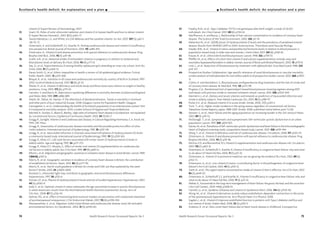 74 Health Research Forum Occasional Reports: No 3
57. Freathy, R.M., et al., Type 2 diabetes TCF7L2 risk genotypes alter birth weight: a study of 24,053
individuals. Am J Hum Genet, 2007. 80 (6): p1150-61.
58. MacPherson, A. and Bacso, J., Relationship of hair calcium concentration to incidence of coronary heart
disease. The Science of the Total Environment, 2000. 255: p11-19.
59. Melamed, M., et al. (2008) Serum 25-hydroxyvitamin D levels and the prevalence of peripheral arterial
disease. Results from NHANES 2001 to 2004. Arteriosclosis, Thrombosis amd Vascular Biology
60. Snijder, M.B., et al., Vitamin D status and parathyroid hormone levels in relation to blood pressure: a
population-based study in older men and women. J Intern Med, 2007. 261 (6): p558-65.
61. Krause, R., et al., Ultraviolet B and blood pressure. Lancet, 1998. 352: p709-10.
62. Pfeiffer, M., et al., Effects of a short term vitamin D and calcium supplementation on body sway and
secondary hyperparathyroidism in elderly women. Journal of Bone and Mineral Research, 2000. 15: p1113-8.
63. Lind, L., et al., Reduction of blood pressure by treatment with alphacalcidol. Acta Med Scand, 1988. 223:
p211-217.
64. Prospective Studies Collaboration. Age-specific relevance of usual blood pressure to vascular mortality:
a meta-analysis of individual data for one million adults in 61 prospective studies.Lancet, 2002. 360: p.1903-
13.
65. Collins, R. and MacMahon, S., Blood pressure, antihypertensive drug treatment, and the risks of stroke and
of coronary heart disease. Br Med Bull, 1994. 50: p272-98.
66. Progress, C.G., Randomised trial of aperindopril-based blood pressure-lowering regimen among 6105
individuals with previous stroke or transient ischaemic attack. Lancet, 2001. 358: p1033-1041.
67. Marniemi, J., et al., Dietary and serum vitamins and minerals as predictors of myocardial infarction and
stroke in elderly subjects. Nutr Metab Cardiovasc Dis, 2005. 15 (3): p188-97.
68. Poole, K.E., et al., Reduced vitamin D in acute stroke. Stroke, 2006. 37(1): p243-5.
69. Turin, T., et al., Higher stroke incidence in the spring season regardless of conventional risk factors.
Takashima Stroke Registry, Japan, 1988-2001. Stroke, 2008. published online before print 7.2.08.
70. Stewart, S., et al., Heart failure and the aging population: an increasing burden in the 21st century? Heart,
2003. 89 (1): p49-53.
71. McDonagh, T., et al., Symptomatic and asymptomatic left-ventricular systolic dysfunction in an urban
population. Lancet, 1997. 350: p829-833.
72. Davies, M., et al., Prevalence of left-ventricular systolic dysfunction and heart failure in the Echocardiographic
Heart of England screening study: a population based study. Lancet, 2001. 358: p439-444.
73. Wang, T., et al., Vitamin D deficiency and risk of cardiovascular disease. Circulation, 2008. 117: p503-511.
74. Zittermann, A., Vitamin D and disease prevention with special reference to cardiovascular disease. Prog
Biophys Mol Biol., 2006. 92 (1): p39-48.
75. Michos, E.D. and Blumenthal, R.S.,Vitamin D supplementation and cardiovascular disease risk. Circulation,
2007. 115 (7): p827-8.
76. Zittermann, A., Schleithoff, S., Koerfer, R.,Vitamin D insufficiency in congestive heart failure: why and what
to do about it? Heart Fail Rev, 2006. 11 (1): p25-33.
77. Zittermann, A., Vitamin D in preventive medicine: are we ignoring the evidence? Br J Nutr, 2003. 89 (5):
p552-72.
78. Zittermann, A., et al., Low vitamin D status: a contributing factor in the pathogenesis of congestive heart
failure? J Am Coll Cardiol, 2003. 41 (1): p105-12.
79. Vieth, R., et al., The urgent need to recommend an intake of vitamin D that is effective. Am J Clin Nutr, 2007.
85 (3): p649-50.
80. Zittermann, A., Schleithoff, S.S. and Koerfer, R., Vitamin D insufficiency in congestive heart failure: why and
what to do about it? Heart Fail Rev, 2006. 11 (1): p25-33.
81. Weber, K., Furosemide in the long-term management of heart failure: the good, the bad, and the uncertain.
J Am Coll Cardiol., 2004. 44(6): p1308-10.
82. Cannell, J.J., et al., Epidemic influenza and vitamin D. Epidemiol Infect, 2006. 134 (6): p1129-40.
83. Wong, M., et al., Vitamin D derivatives acutely reduce endothelium-dependent contractions in the aorta
of the spontaneously hypertensive rat. Am J Physiol Heart Circ Physiol, 2008.
84. Sugden, J., et al., Vitamin D improves endothelial function in patients with Type 2 diabetes mellitus and
low vitamin D levels. Diabet Med, 2008. 25 (3): p320-5.
85. Andrews, R., et al., New-onset heart failure due to heart mucle disease in childhood. A prospective
vitamin D. Expert Review of Dermatology, 2007.
31. Grant, W., Roles of solar ultraviolet radiation and vitamin D in human health and how to obtain vitamin
D. Expert Review Dermatol., 2007. 2 (5): p563-77.
32. Tavera-Mendoza, L.E. and White, J.H.,Cell defenses and the sunshine vitamin. Sci Am, 2007. 297 (5): p62-5
68-70, 72.
33. Zittermann, A. and Schleithoff, S.S., Koerfer, R., Putting cardiovascular disease and vitamin D insufficiency
into perspective. British Journal of Nutrition, 2005. 94: p483-492.
34. Zittermann, A., Vitamin D and disease prevention with special reference to cardiovascular disease. Prog
Biophys Mol Biol., 2006. 92 (1): p39-48.
35. Scaife, A.R., et al., Maternal intake of antioxidant vitamins in pregnancy in relation to maternal and
fetal plasma levels at delivery. Br J Nutr, 2006. 95 (4): p771-8.
36. Das, G., et al., Hypovitaminosis D among healthy adolescent girls attending an inner city school. Arch Dis
Child, 2006. 91 (7): p569-72.
37. Davey Smith, G., et al., Ethnic inequalities in health: a review of UK epidemiological evidence. Critical
Public Health, 2000. 10: p375-408.
38. Bhopal, R., et al., Variation in all cause and cardiovascular mortality by country of birth in Scotland, 1997-
2003. Scottish Medical Journal, 2007. 52 (4): p5-10.
39. Weiler, H., et al., Vitamin D deficiency and whole-body and femur bone mass relative to weight in healthy
newborns. Cmaj, 2005. 172 (6): p757-61.
40. Carstairs, V. and Morris, R., Deprivation: explaining differences in mortality between Scotland and England
and Wales. BMJ, 1989. 299: p886-889.
41. Walsh, W., Talbot, M., Hanlon, P.,The aftershock of deindustrialisation. Trends in mortality in Scotland
and other parts of post-industrial Europe. 2008, Glasgow Centre for Population Health: Glasgow.
42. Cannegieter, S., et al., Understanding the health of Scotland’s population in an international context. Part
II Comparative mortality analysis. 2003, London School of Hygiene and Tropical Medicine.
43. Mitchell, R., Fowkes, G., Blane D., Bartley., High rates of ischaemic heart disease in Scotland are not explained
by conventional factors. J Epidemiol Community Health, 2005; 59 (7):565-7.
44. Scragg, R., Sunlight, Vitamin D and Cardiovascular Disease, in Calcium Regulating Hormones. C.A. Avioli, ed..
1995, CRC Press.
45. Scragg, R., Seasonality of cardiovascular disease mortality and the possible protective effect of ultra-
violet radiation. International Journal of Epidemiology, 1981. 10: p337-341.
46. Scragg, R., et al., Myocardial infraction is inversely associated with plasma 25-hydroxyvitamin D3 levels:
a community based study. International Journal of Epidemiology, 1990. 19 (3): p559-563.
47. Scragg, R., Khaw, K.T., Life-style factors associated with winter serum 25-hydroxyvitamin D levels in
elderly adults. Age and Ageing, 1995. 24: p271-275.
48. Scragg, R., Khaw, K.T., Murphy, S., Effect of winter oral vitamin D3 supplementation on cardiovascular
risk factors in elderly adults. Eur J Clin Nutr, 1995. 49 (9): p640-6.
49. Elford, J., et al., Migration and geographic variations in ischaemic heart disease in Great Britain. Lancet, 1989.
1 (8634): p343-6.
50. Morris, R., et al., Geographic variation in incidence of coronary heart disease in Britain: the contribution
of established risk factors. Heart, 2001. 86 (3): p277-83.
51. Morris, R., et al., North-south gradients in Britain for stroke and CHD: are they explained by the same
factors? Stroke, 2003. 34: p2604-2609.
52. Rostand, S., Ultraviolet light may contribute to geographic and racial blood pressure differences.
Hypertension, 1997. 30: p150-6.
53. Forman, J.P., et al., Plasma 25-hydroxyvitamin D levels and risk of incident hypertension. Hypertension, 2007.
49 (5): p1063-9.
54. Judd, S., et al., Optimal vitamin D status attenuates the age-associated increase in systolic blood pressure
in white Americans: results from the third National Health Nutrition Examination Survey. Am J of
Clin Nut., 2008. 87 (1): p136-141.
55. Delmas, P.D., et al., Effect of monitoring bone turnover markers on persistence with risedronate treatment
of postmenopausal osteoporosis. J Clin Endocrinol Metab, 2007. 92 (4): p1296-304.
56. Wannamethee, S., et al., Migration within Great Britain and cardiovascular disease: early life and adult
environmental factors. Int J Epidemiol., 2002. 31 (5): p1054-60.
Health Research Forum Occasional Reports: No 3 75
Scotland’s health deficit: An explanation and a plan I I Scotland’s health deficit: An explanation and a plan
 