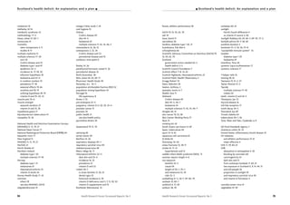 Health Research Forum Occasional Reports: No 3 95
Russia, athletic performance 38
SACN 19, 33, 50, 62, 70
salt 10
Sane, David 13
sarcoidosis 56
Sardinia, diabetes type 1 20, 21
Scandinavia, fish diet 6
schizophrenia 66
Scientific Advisory Committee on Nutrition (SACN) 19,
33, 50, 62, 70
Scotland
government action needed 62–3
health deficit 2–3
Scottish Council Foundation 7
Scottish effect 7–8, 10, 62
Scottish Highlands, rheumatoid arthritis 23
Scottish Public Health Observatory 3
Scragg, Robert 10
Sears, Malcolm 28
Seaton, Anthony 2
seawater, toxins in 7
Sheikh, Aziz 71
Shetland
Crohn’s disease 49
diet 44–5, 46–7
leukaemia 43
multiple sclerosis 17, 42, 43, 46–7
shingles 40, 41
skin cancer 19, 52, 58
Skin Cancer Working Party 57
Skye 23
smoking 64, 65
South Asians see Asians in UK
Spain, tuberculosis 40
sport 37–9, 63
squamous cell carcinoma 61
St Kilda 44
Stornaway 34, 46
stress fractures 33, 38–9
stroke 10, 11–12
hypertension and 12
sudden infant death syndrome (SIDS) 13
summer season, length 4–6
sun exposure
benefits 52–3
casual 64
length of 50–1, 70–1
and melanoma 52, 59
risks 52–3
sunbathing 51–2, 56–7, 59–60, 70
sunbeds 33, 60–1
sunblock 6, 51, 60
sunburn 58, 59
sunlamps 60, 61
sunlight
North/South difference 4
as vitamin D source 4, 60
Sunlight Robbery 64, 65, 66–7, 69–70, 71–2
SunSafe advice 56–7, 58, 60
sunshine duration 5
SunSmart 51–2, 54, 56, 57–8
“susceptible immune system” 35
Sweden
diabetes type 1 20
leukaemia 47
Swerdlow, Tony 64
systemic lupus erythematosis 17
systemic sclerosis 17
T helper cells 16
tanning 58, 61
Tasmania 19, 51–2, 57
Taylor, Roscoe 51–2
Tayside
multiple sclerosis 17–18
rickets 30
teeth, vitamin D and 34–5
Thompson, Jan 72
thyroid disease 16
toll-like receptors 17
tooth decay 34–5
Townsend, Joy 69
Trivedi, Daksha 64
tuberculosis 40–1, 56
Tyne, Wear and Tees, Clydeside vs 9
UK Food Standards Agency 7
ulcerative colitis 24, 25
United States, inflammatory bowel disease 25
UV radiation
and athletic performance 37–8
mean effective 4
UVA 11, 59, 60, 61
UVB
absorption in atmosphere 4, 59
blocking by suncream 60
carcinogenicity 61
dark skin and 51
from sunlamps/sunbeds 11, 60, 61
less exposure in Scotland 6, 9, 14, 44, 51
and old people 36
proportion in sunlight 59
and respiratory syncitial virus 40
and vitamin D formation 4
varicella-zoster virus 41
vegetables 47, 49
melatonin 16
Mellanby, M 34
metabolic syndrome 22
methodology 71–2
Moan, Johan 57, 60–1
monocytes 41
mortality
rates comparisons 2, 9
studies 8–9
multiple myeloma 15
multiple sclerosis 17–20
cost 20
Crohn’s disease and 25
diabetes type 1 and 47
epidemics 42–3
incidence 16, 17–18, 20
infection hypothesis 18
leukaemia and 43–4
in outdoor workers 19
prevalence 17–18
seasonal effects 19, 66
sunshine and 18, 19
unifying hypothesis 18–19
vitamin D and 19–20, 53
muscle pain 35–6
muscle strength
seasonal variation 37
vitamin D and 35, 36
myasthenia gravis 17
Mycobacterium tuberculosis 41
myopathy 35, 36
National Health and Nutrition Examination Surveys
(NHANES) 11, 12, 19, 27
National Heart Forum 71
National Radiological Protection Board (NPRB) 64
Nazareth, Irwin 71
New England 13
NHANES 11, 12, 19, 27
Norfolk 23
North Shields 67
Northern Ireland
diabetes type 1 20
multiple sclerosis 17–18
Norway
diabetes type 1 21
melanomas 61
rheumatoid arthritis 23
vitamin D levels 44
Nurses Health Study 11, 24
nutrition
infant 29
see also NHANES; SACN
oligodendrocytes 19
omega-3 fatty acids 7, 24
oral hygiene 35
Orkney
Crohn’s disease 49
diet 44–5
leukaemia 43
multiple sclerosis 17, 42, 43, 46–7
osteomalacia 32, 36, 53
osteoporosis 2, 32, 34
Crohn’s disease and 25
periodontal disease and 35
outdoors, time spent 6
Paisley 14, 26
parathyroid hormone, raised 11, 36
periodontal disease 35
Perth (Australia) 28
Peto, Julian 64, 65, 69, 71
Physicians’ Health Study 49
Ponsonby, A.L. 52–3
population attributable fraction (PAF) 52
population mixing hypothesis 43
Portugal 10
life expectancy 8
Power, C 55
pre-eclampsia 53–4
pregnancy, vitamin D in 20, 50, 53–4
prostate cancer 15
psoriasis 26
public health 31
see also health policy
pyrimidine dimers 59
Queensland 19, 51, 70
rationing 46
rectal cancer 49
Renfrew 14, 26
respiratory diseases 40–1
respiratory syncitial virus 40
rhabdomyosarcoma 48
Rhein, Helga 36, 71
rheumatoid arthritis 22–4
dark skin and 23–4
incidence 16, 23
prevalence 23
vitamin D and 22
rickets 30–1
in Asian families 13, 30, 53
dental signs 35
historical incidence 6, 30
vitamin D deficiency and 3, 7, 13, 30, 50
vitamin D supplements and 53
Rochester (Minnesota) 23
94 Health Research Forum Occasional Reports: No 3
Scotland’s health deficit: An explanation and a plan I I Scotland’s health deficit: An explanation and a plan
 