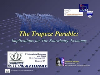 The Trapeze Parable: The Trapeze Parable: The Trapeze Parable: The Trapeze Parable: The Trapeze Parable: The Trapeze Parable: The Trapeze Parable: The Trapeze Parable: The Trapeze Parable: The Trapeze Parable: The Trapeze Parable: The Trapeze Parable: The Trapeze Parable: The Trapeze Parable: The Trapeze Parable The Trapeze Parable: The Trapeze Parable: The Trapeze Parable: A Call for the Bretton Woods  of the Knowledge Economy 3 rd  International Congress and IFKAD 17-18 February 2009   Glasgow, UK   Debra M. Amidon Founder and CEO ENTOVATION International Ltd. 