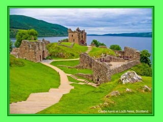 Castle ruins at Loch Ness, Scotland
 
