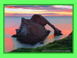 Sunset at the the Bowfiddle Rock, Scotland
 