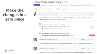 51
Make the
changes in a
safe place
 