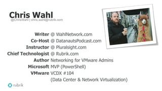 Chris Wahl
Writer
Co-Host
Instructor
Chief Technologist
Author
Microsoft
VMware
@ WahlNetwork.com
@ DatanautsPodcast.com
@...