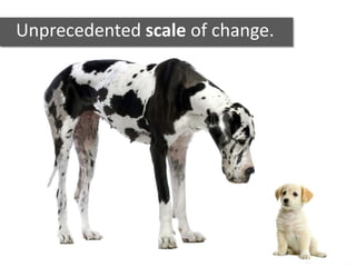 Unprecedented scale of change.
 