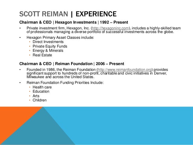 scott reiman resume reiman foundation
