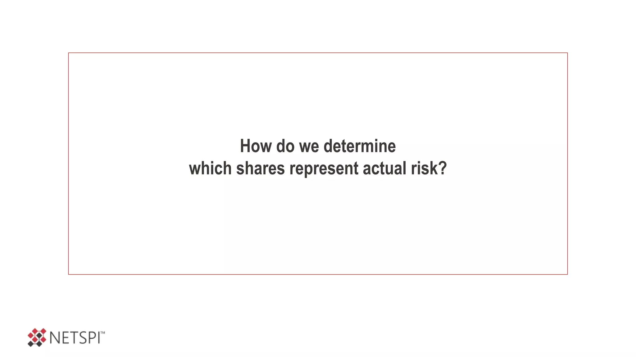 How do we determine
which shares represent actual risk?
 
