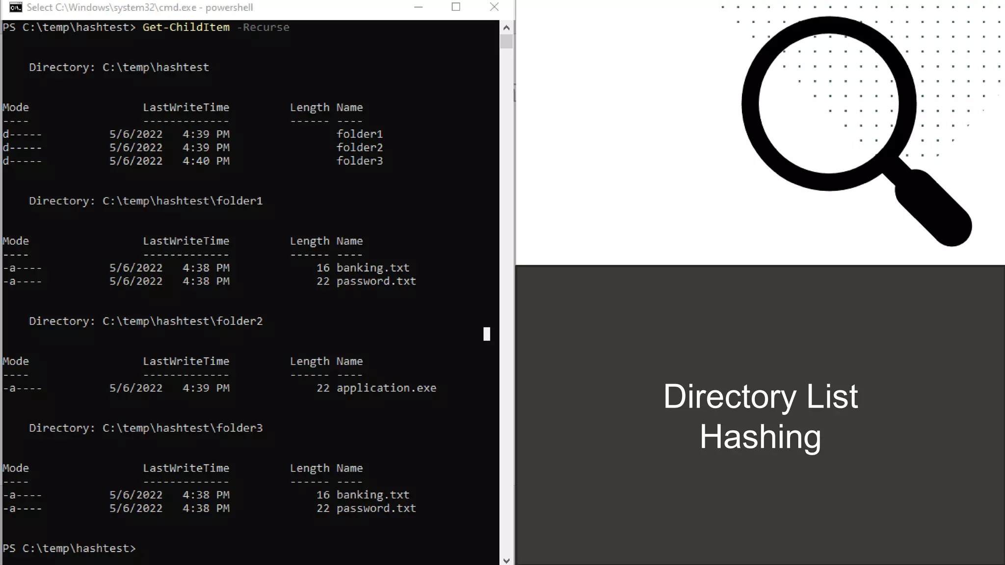 Share
Remediation
● The challenge
● Determine questions
● Identify data sources
Directory List
Hashing
 