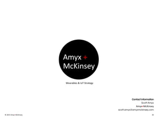 © 2015 Amyx+McKinsey
Contact Information
Scott Amyx
Amyx+McKinsey
scott.amyx@amyxmckinsey.com
30
Wearables & IoT Strategy
 
