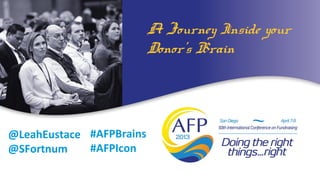 A Journey Inside your
                          Donor's Brain




@LeahEustace #AFPBrains
@SFortnum    #AFPIcon
 
