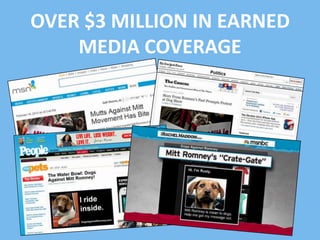 OVER $3 MILLION IN EARNED
MEDIA COVERAGE

 